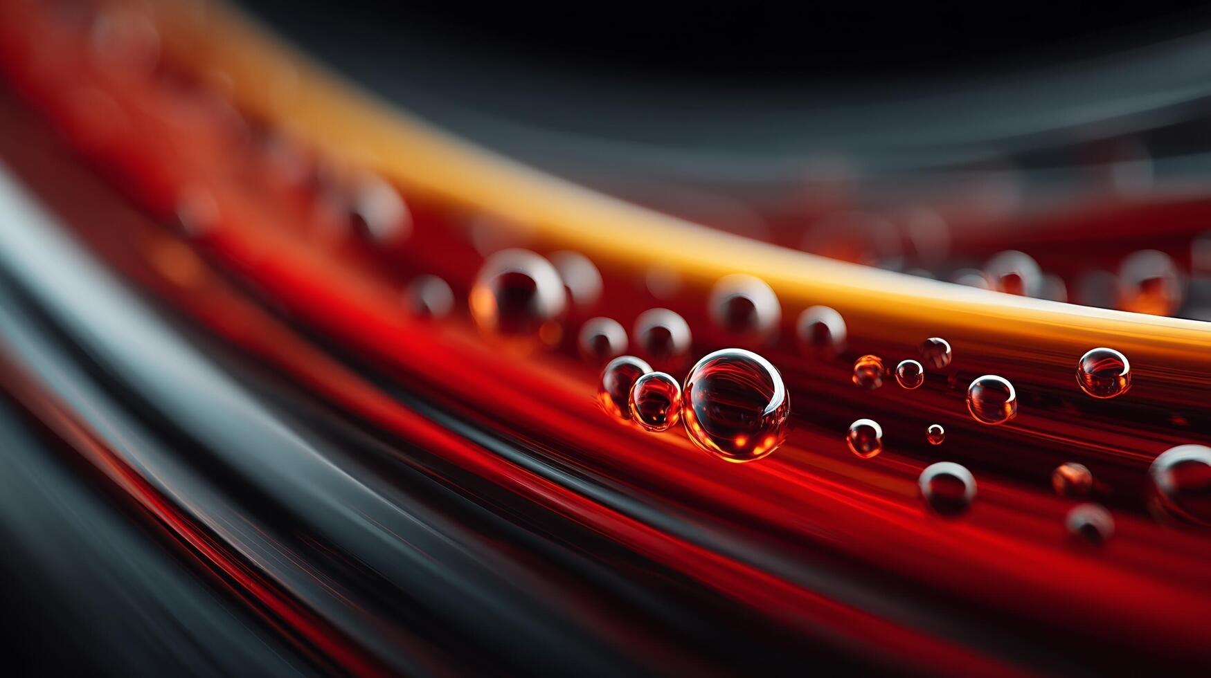Abstract red and black water droplets on a black background photo