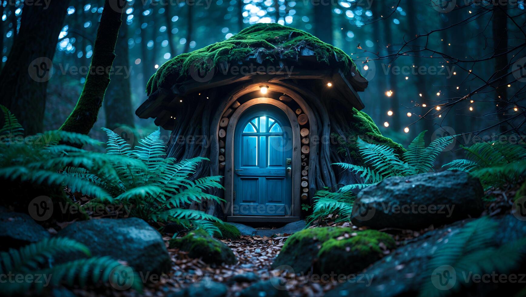 Exploring a Charming Tiny House in the Woods with Blue Door photo