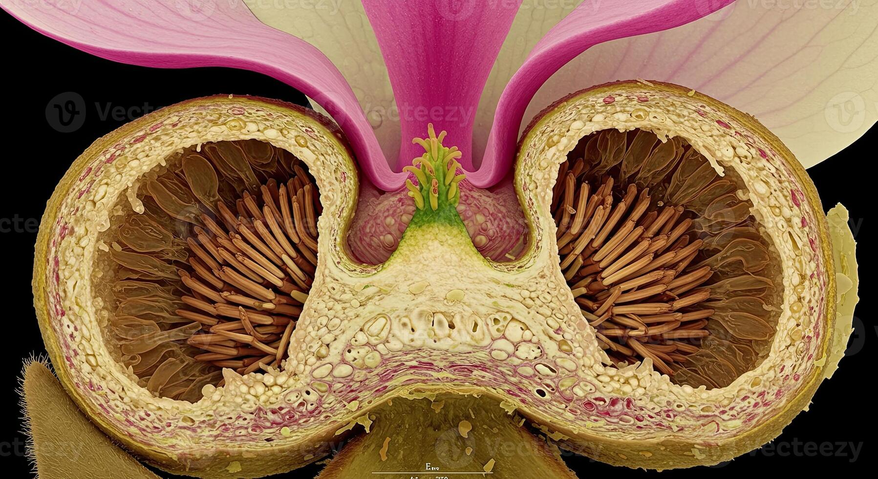 Magnified Cross Section of a Magnolia Flower photo