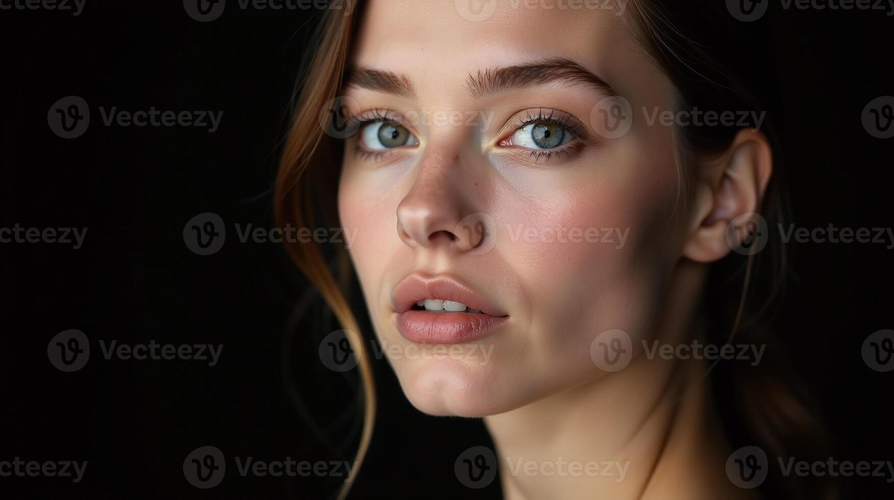 The image captures a serene, contemplative moment. photo