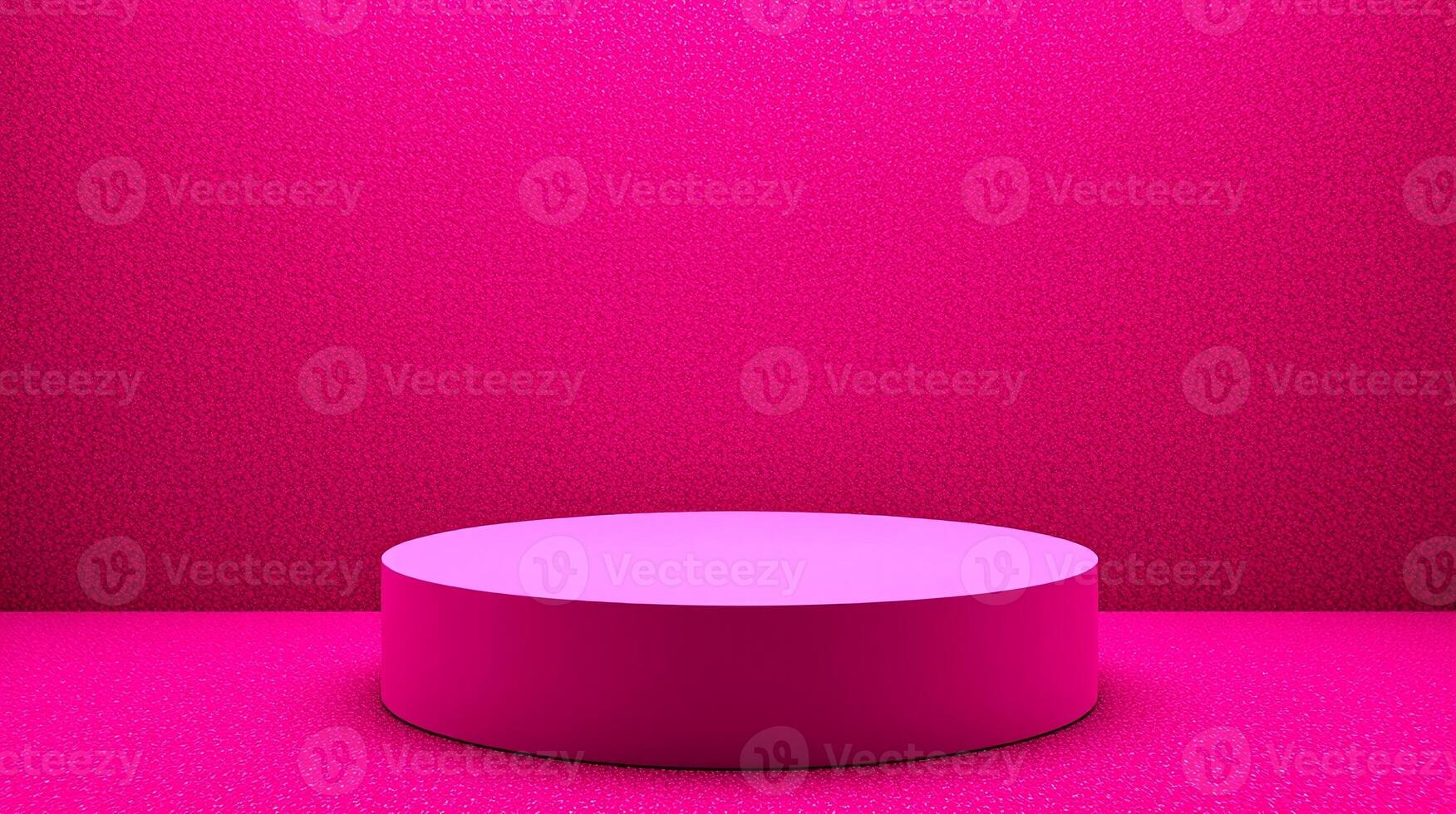 Circular platform highlighted against textured pink backdrop. photo