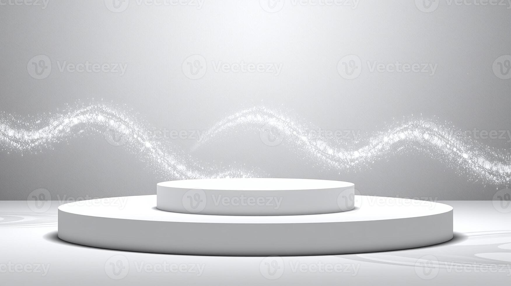 A minimalist, circular pedestal against a soft, gradient background. photo