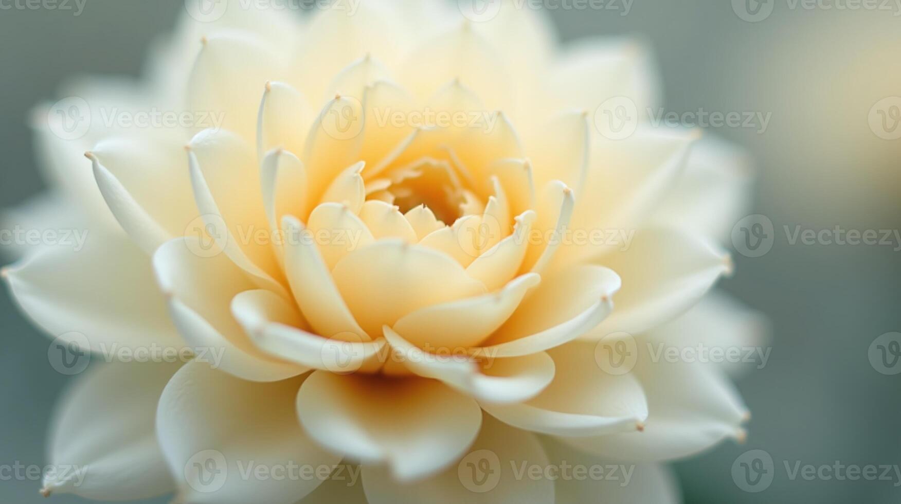 A serene, pale yellow flower blossoms gracefully. photo