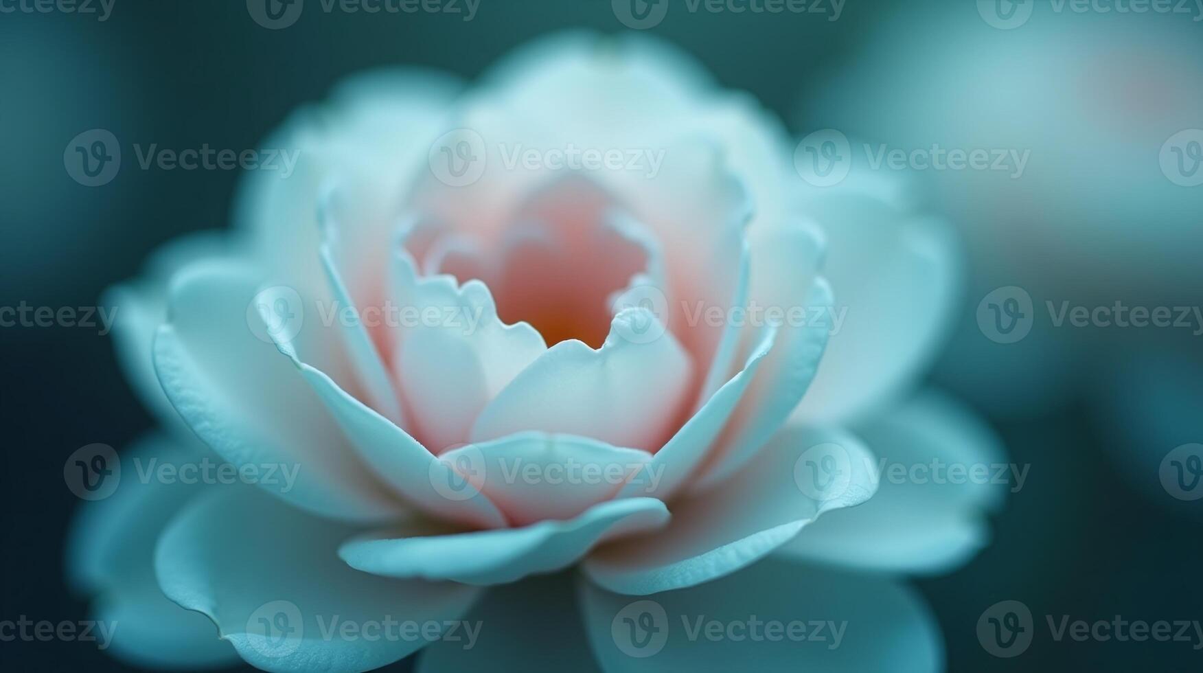 A delicate, pale blue flower blooms softly. photo