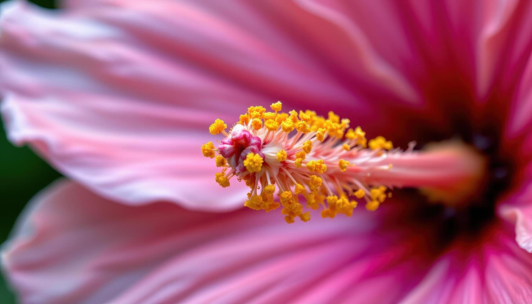 a close up of pollen covered stamens of a hibiscus. photo