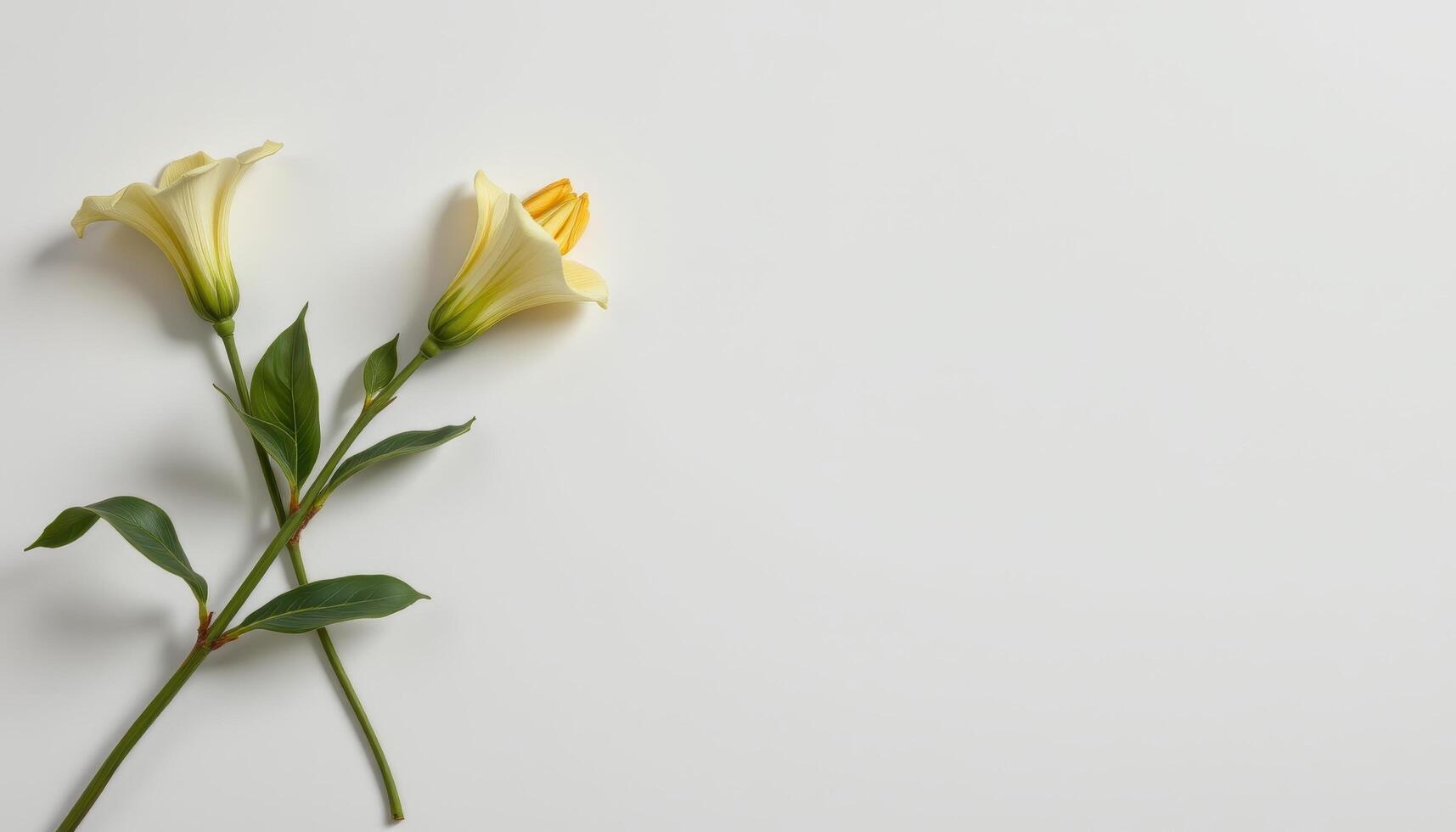 a minimalistic composition with a single lily. photo