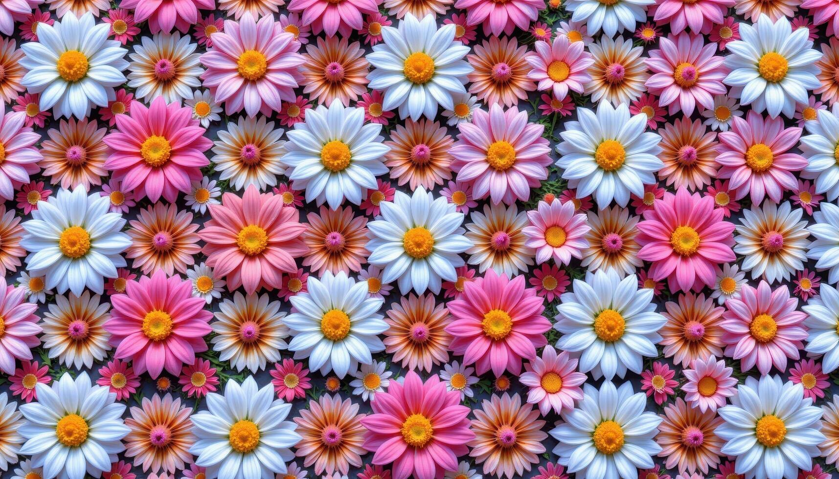 a surreal pattern of endless repeating flowers. photo
