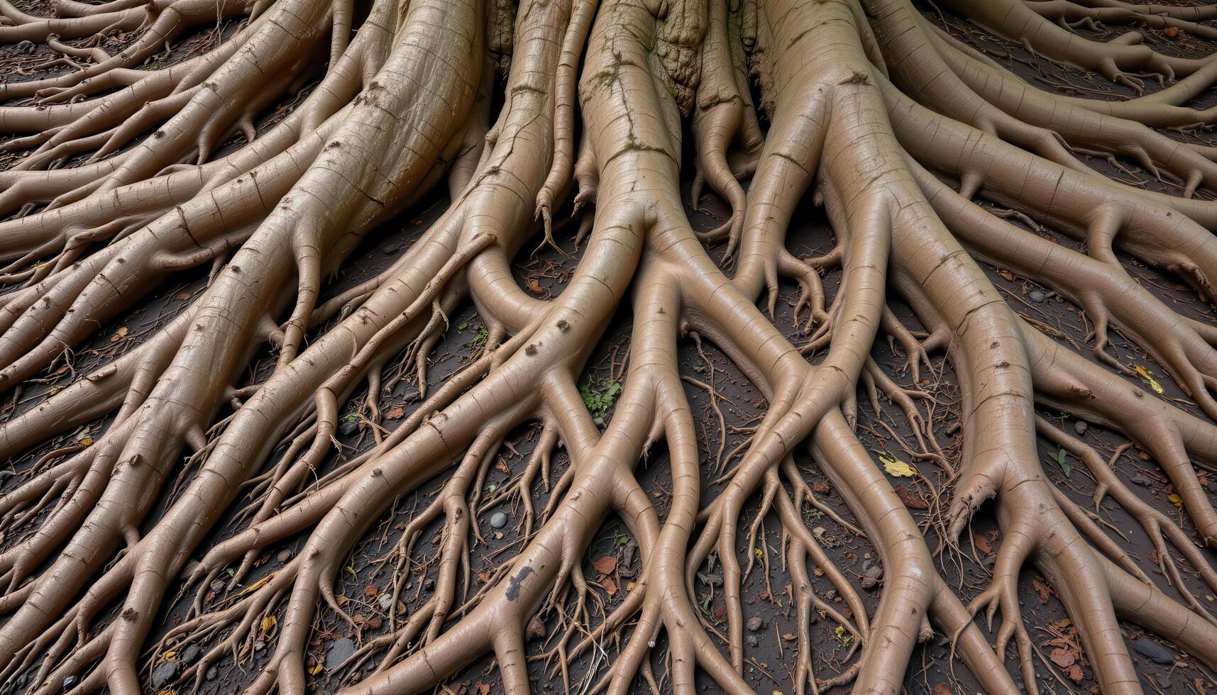 interlocking tree roots forming natural patterns. photo