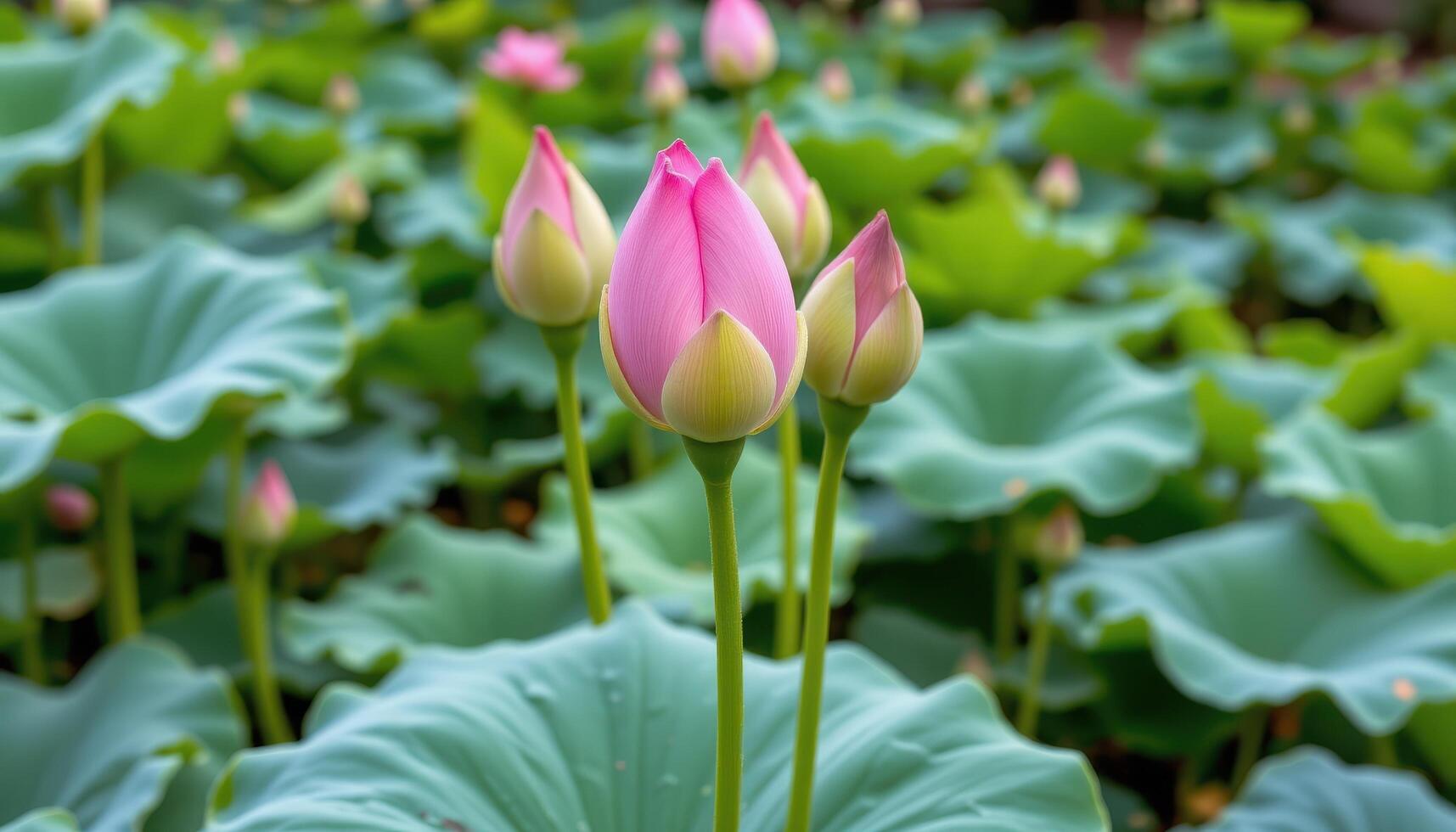 a group of lotus buds just before opening. photo