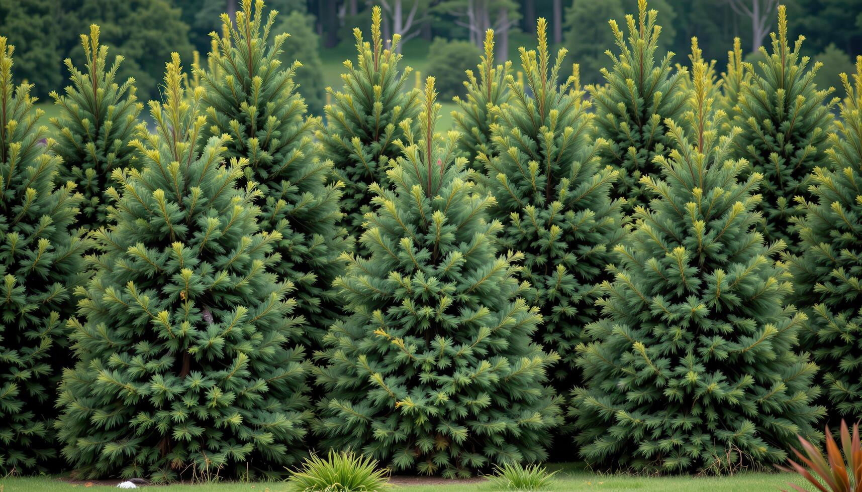 a dense stand of fir trees with dark green needles. photo