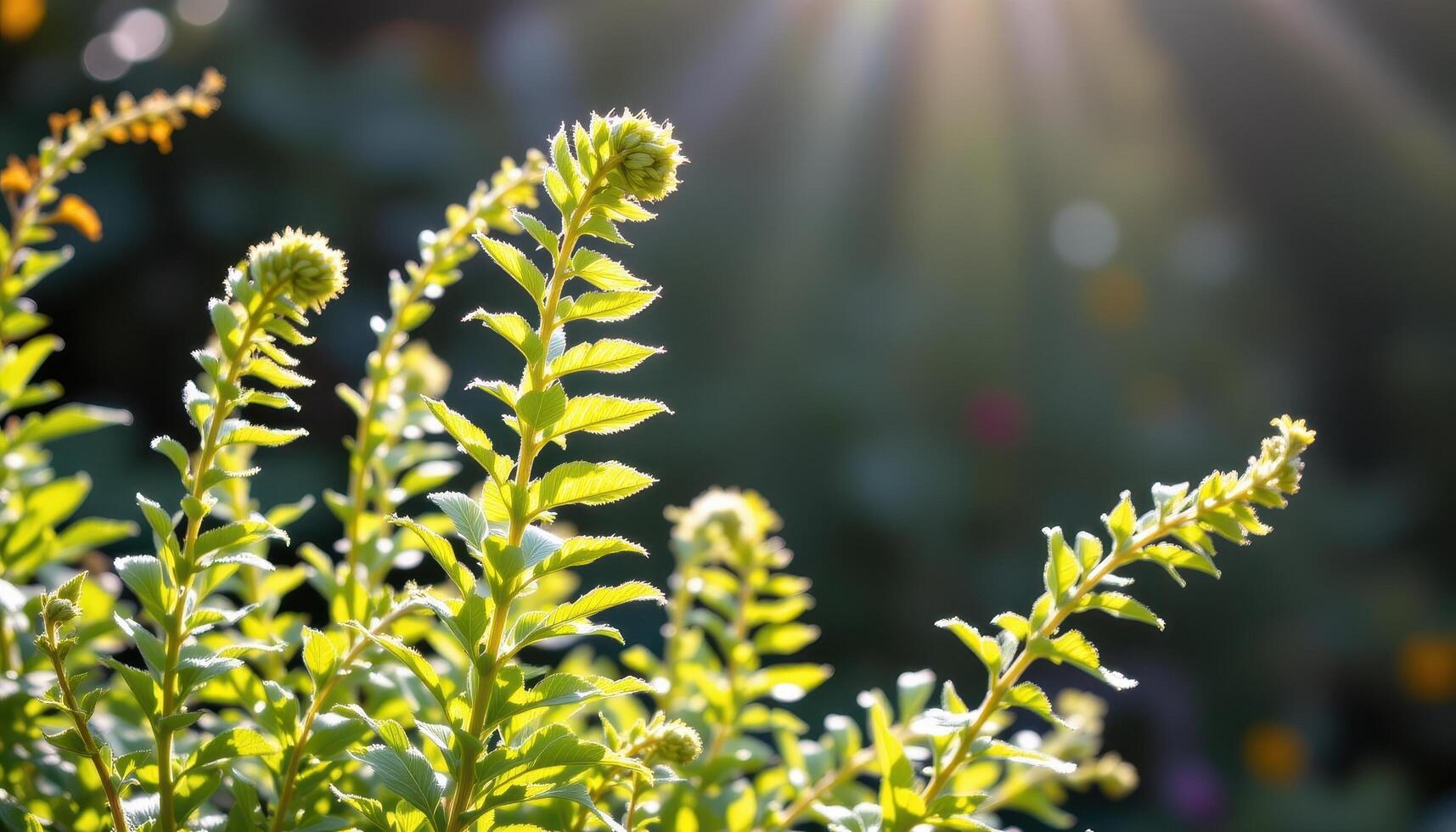 ferns unfurling in early morning sunlight. photo