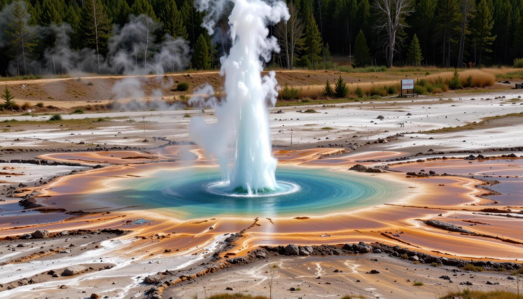 a natural geyser erupting into the air. photo