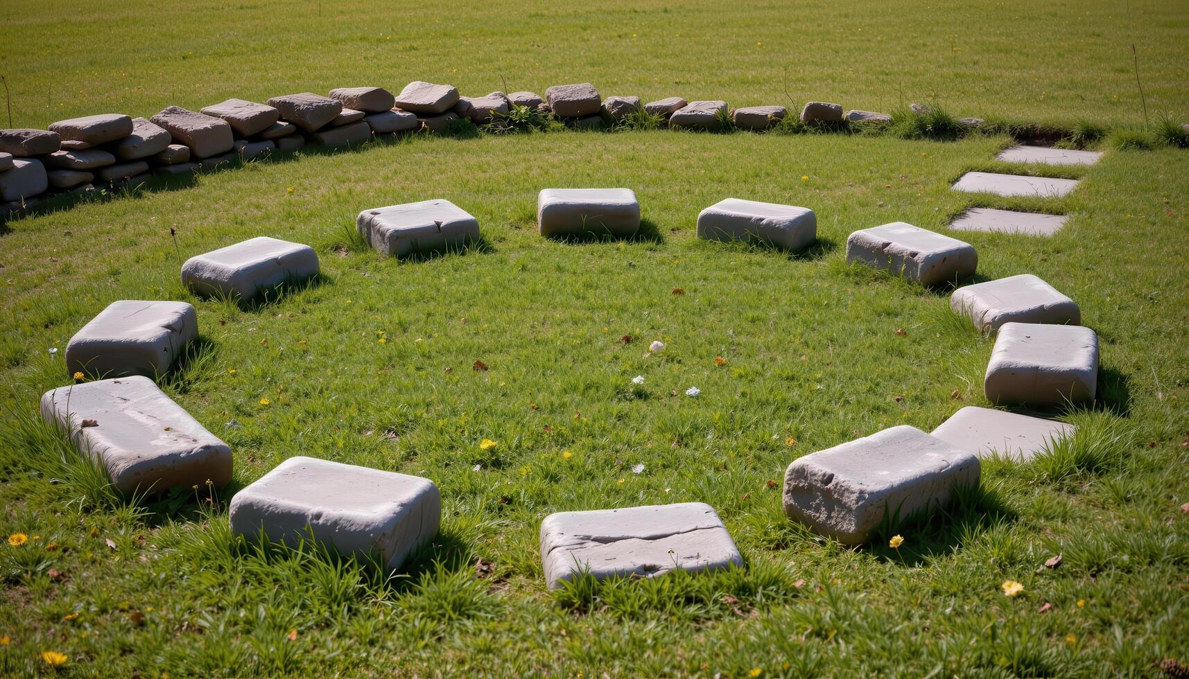 a ring of stones marking an ancient path. photo