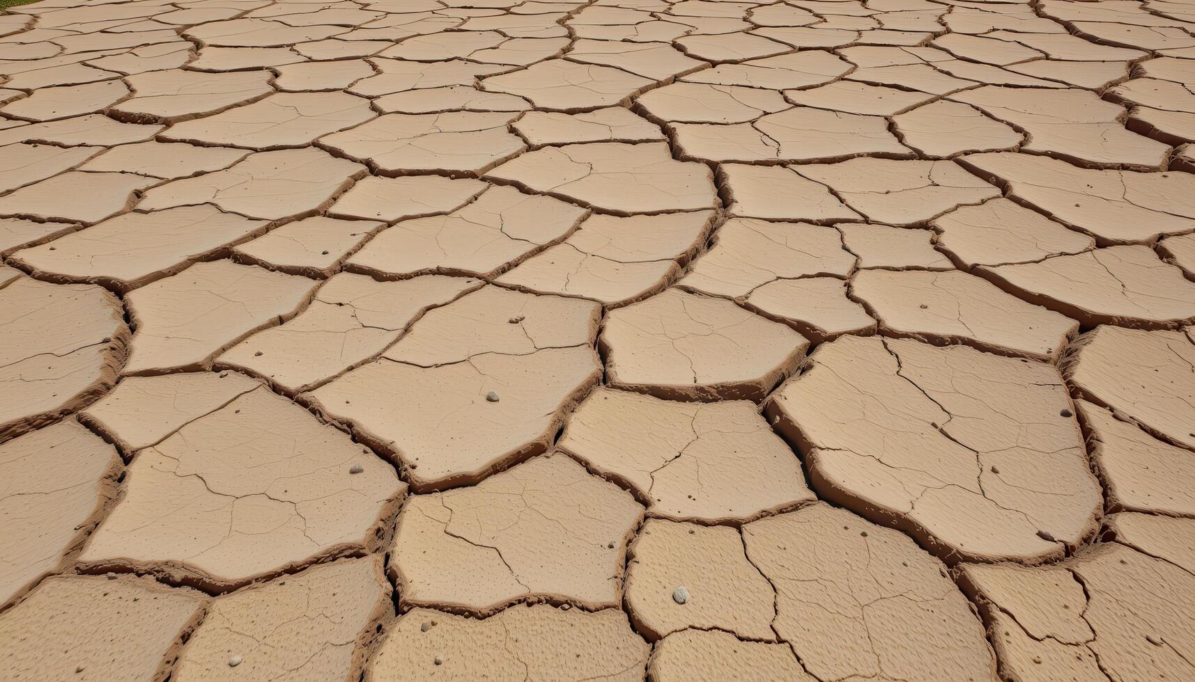 dried mud patterns in a vanished riverbed. photo