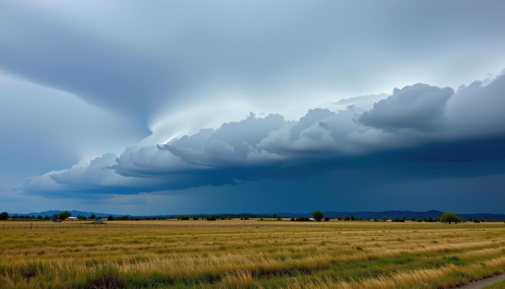 a storm front approaching a flat plain. photo