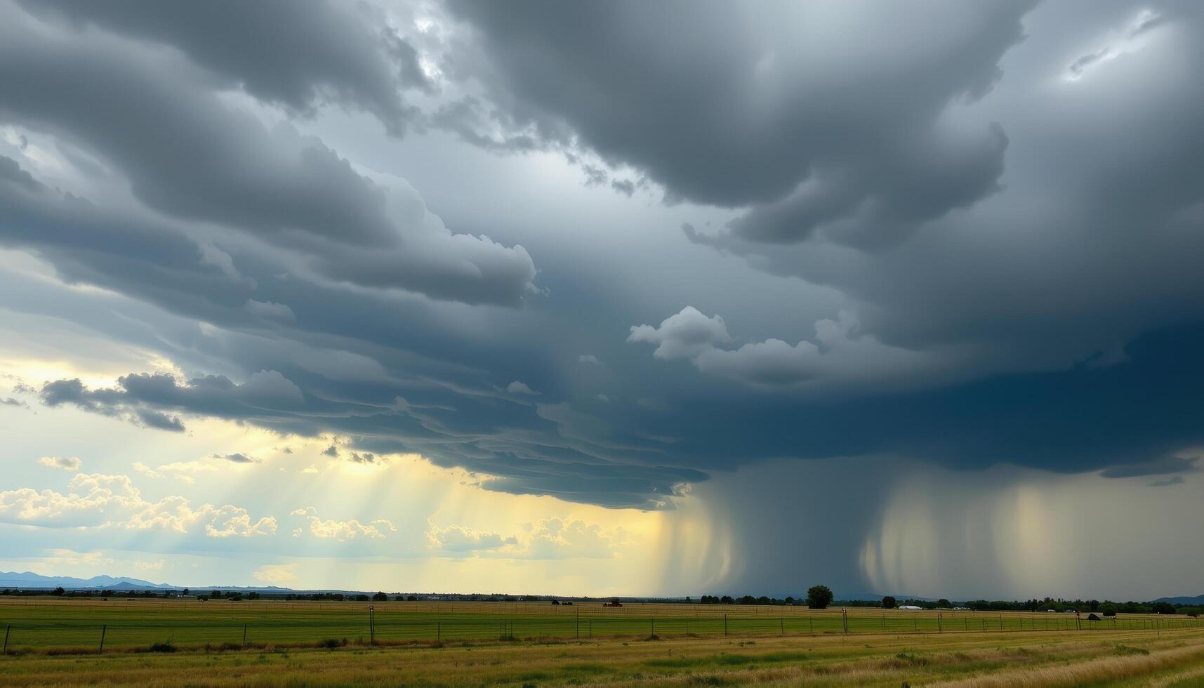 storm clouds gathering above a wide prairie. photo
