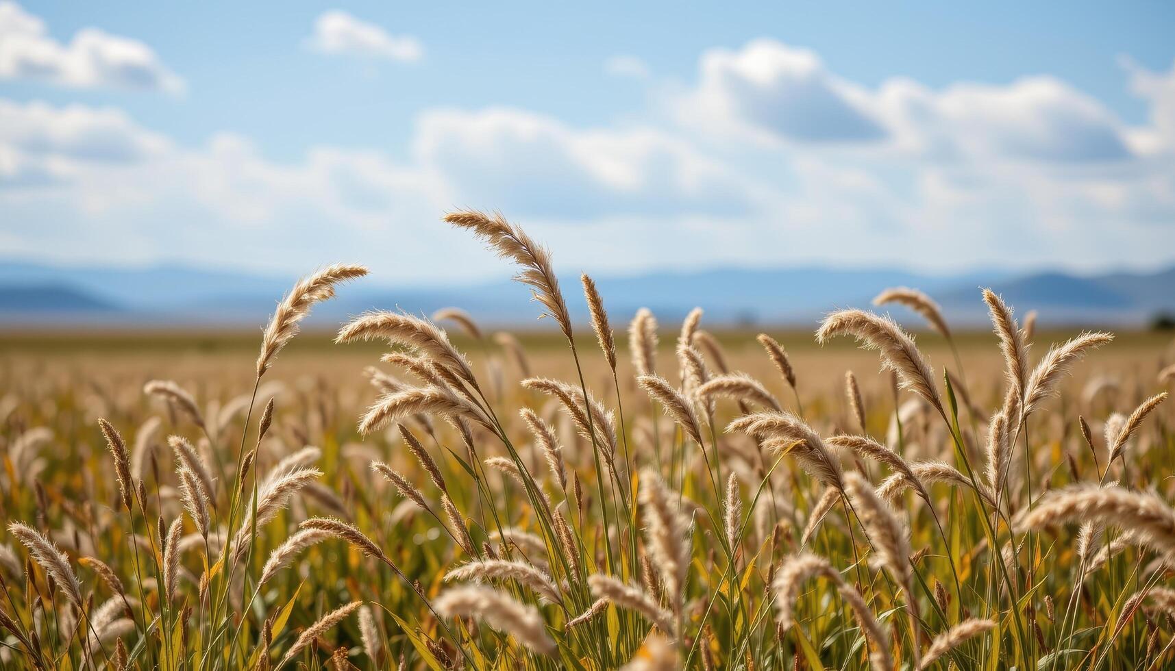 wild grasses swaying in a wide open plain. photo