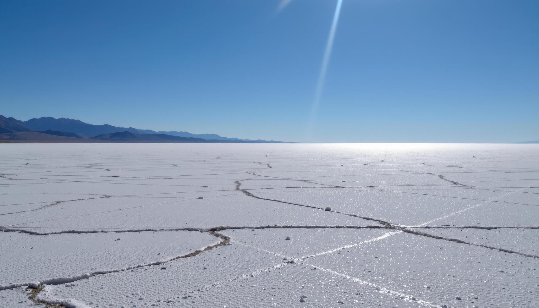 a shimmering mirage over a salt flat. photo