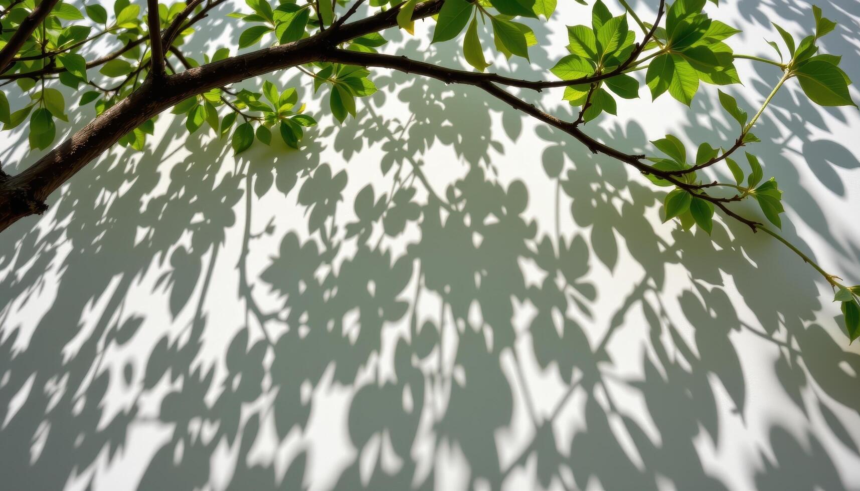 tree with fan shaped leaves casting overlapping shadows photo