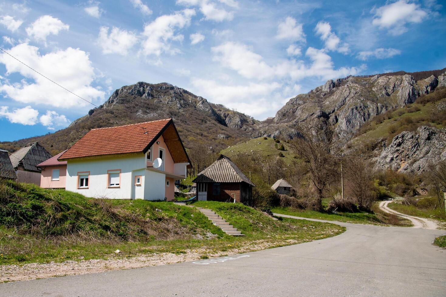 Kolasin, Montenegro, 20 May 2025, Small cottage house in village mountain landscape Montenegro, Kolashin photo