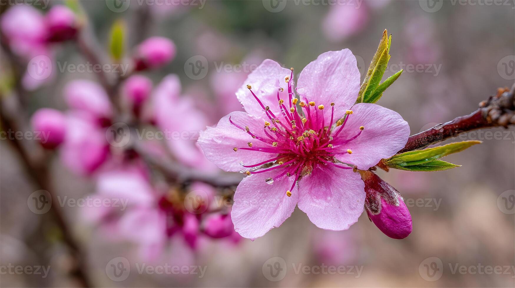 Macro flower with realistic light and soft green tones photo