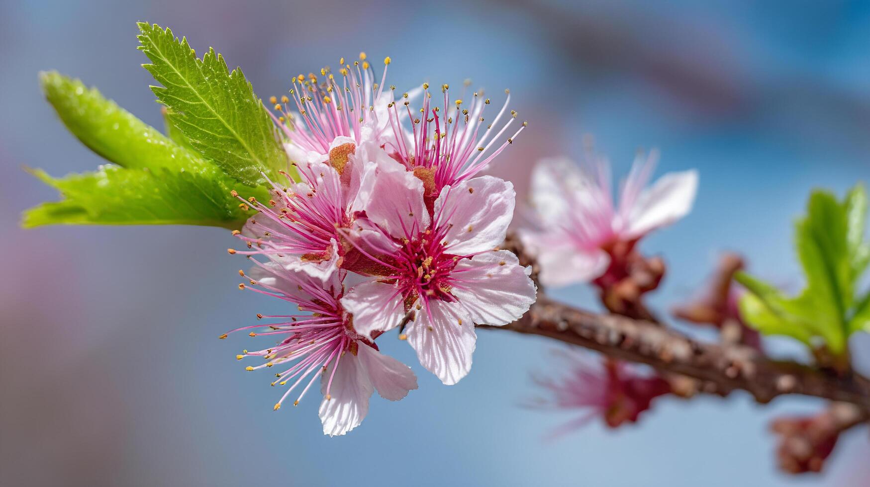 Tree flower close up surrounded by natural sunlight glow photo