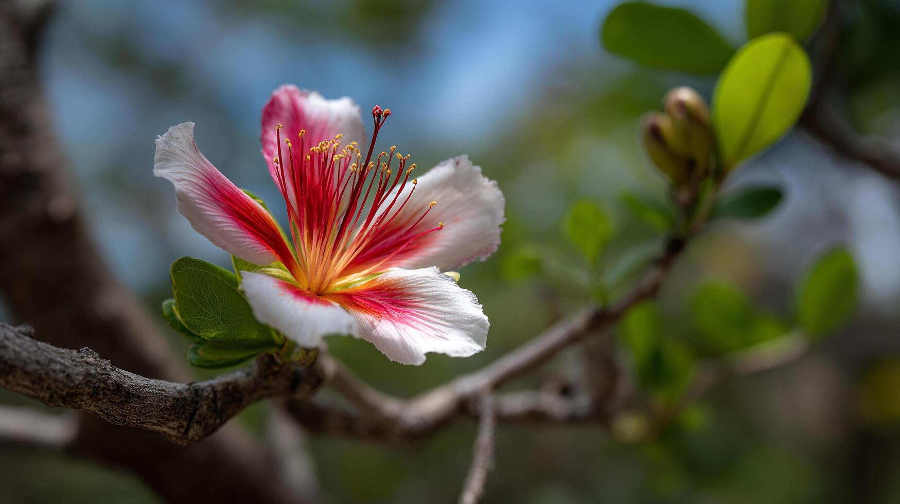 Petals of flower glowing in warm light photo