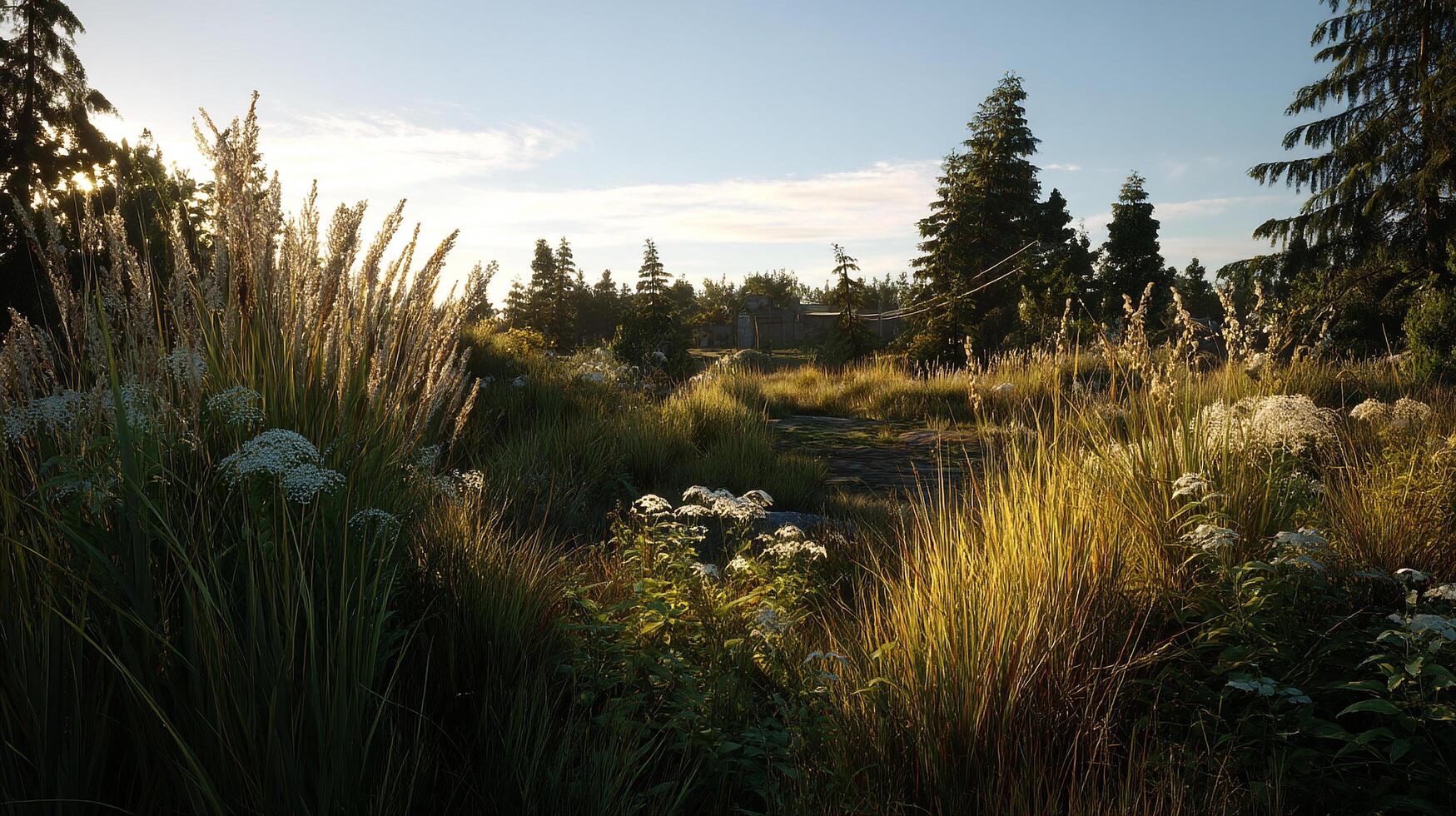 Realistic view of beautiful peaceful natural surroundings photo