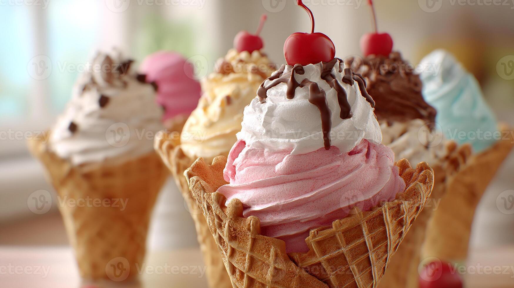 Creamy texture frozen dessert with soft shadow photo