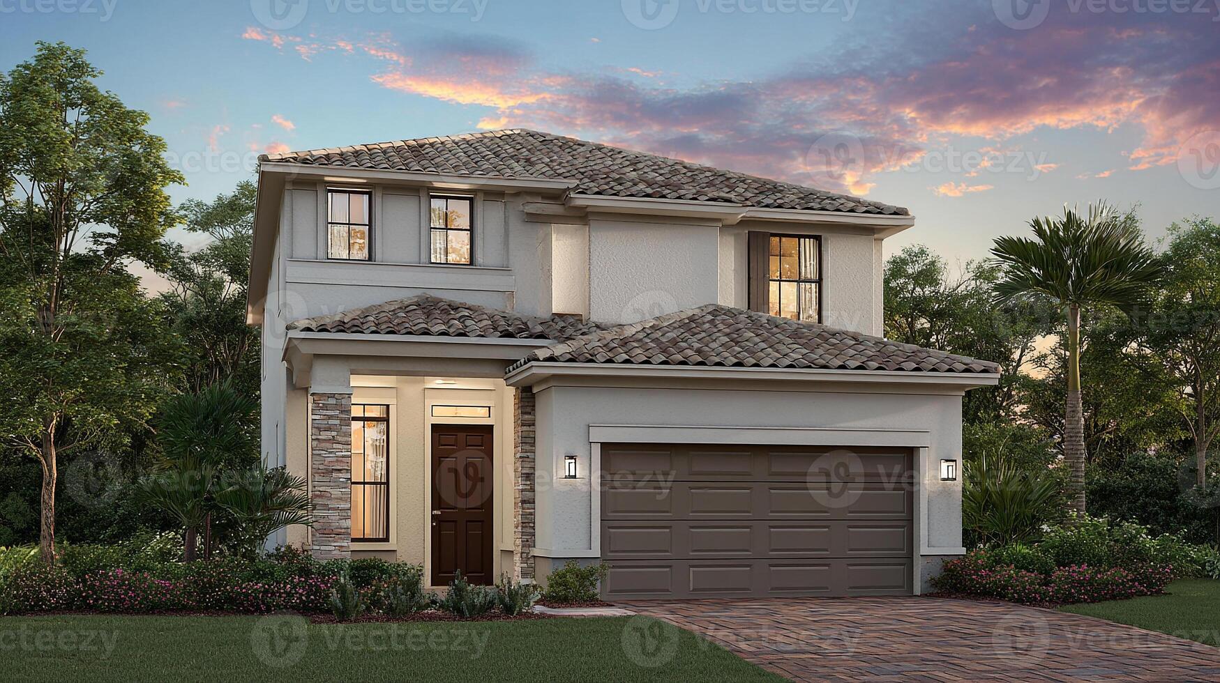 Photorealistic modern building with luxury design photo