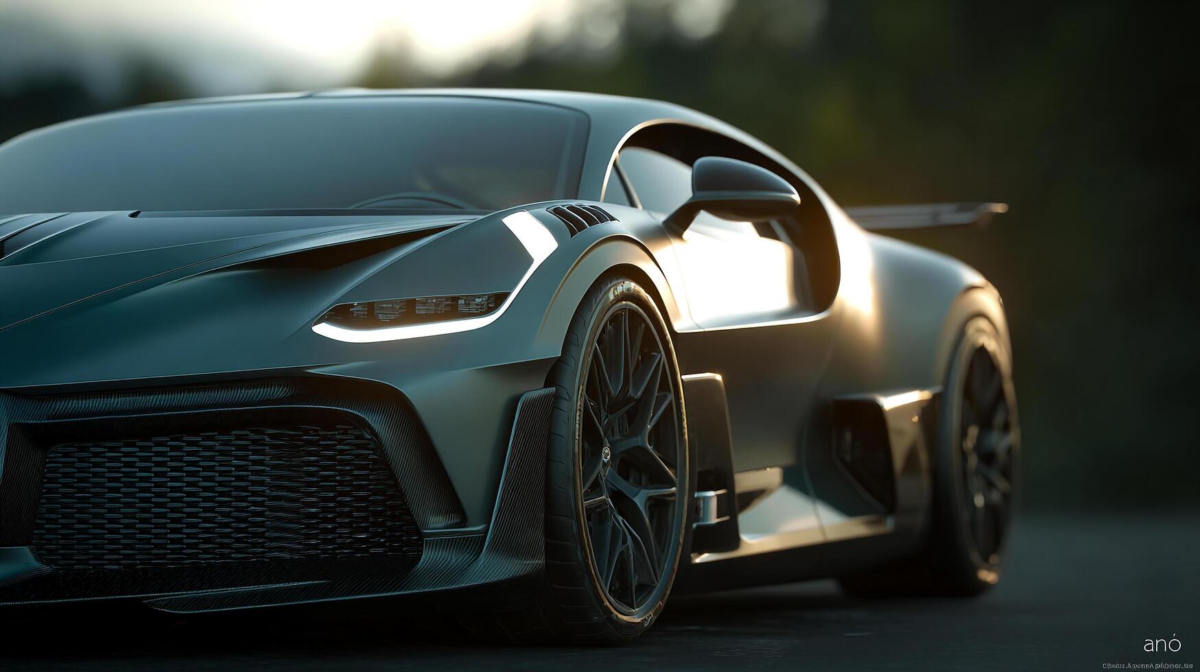 Shiny modern vehicle with artistic shape image photo