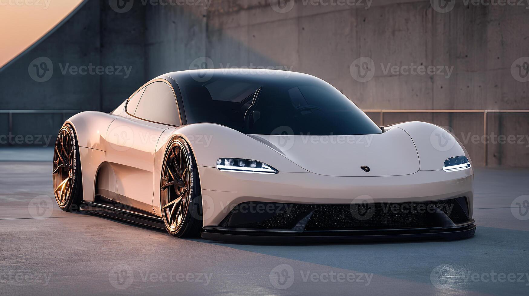 Futuristic car with rich natural background photo