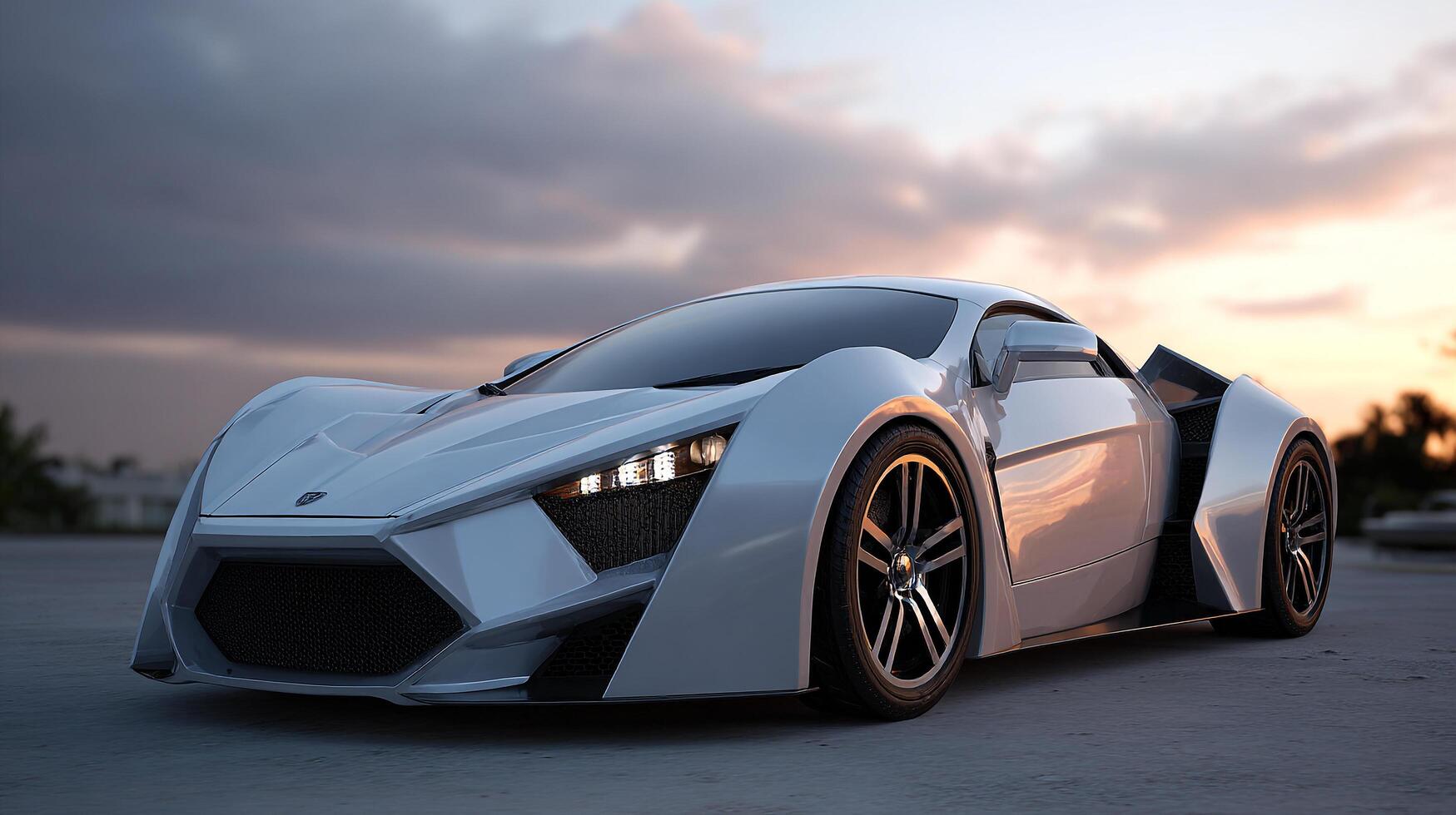 Natural outdoor light on stylish luxury vehicle photo