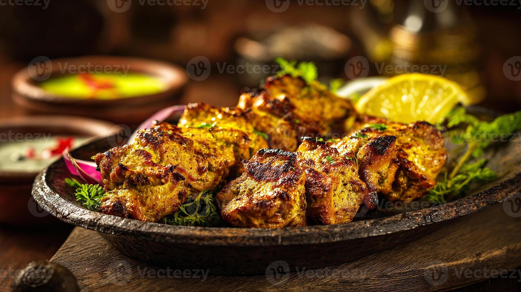 Tasty kabab photo showing juicy meat and spices