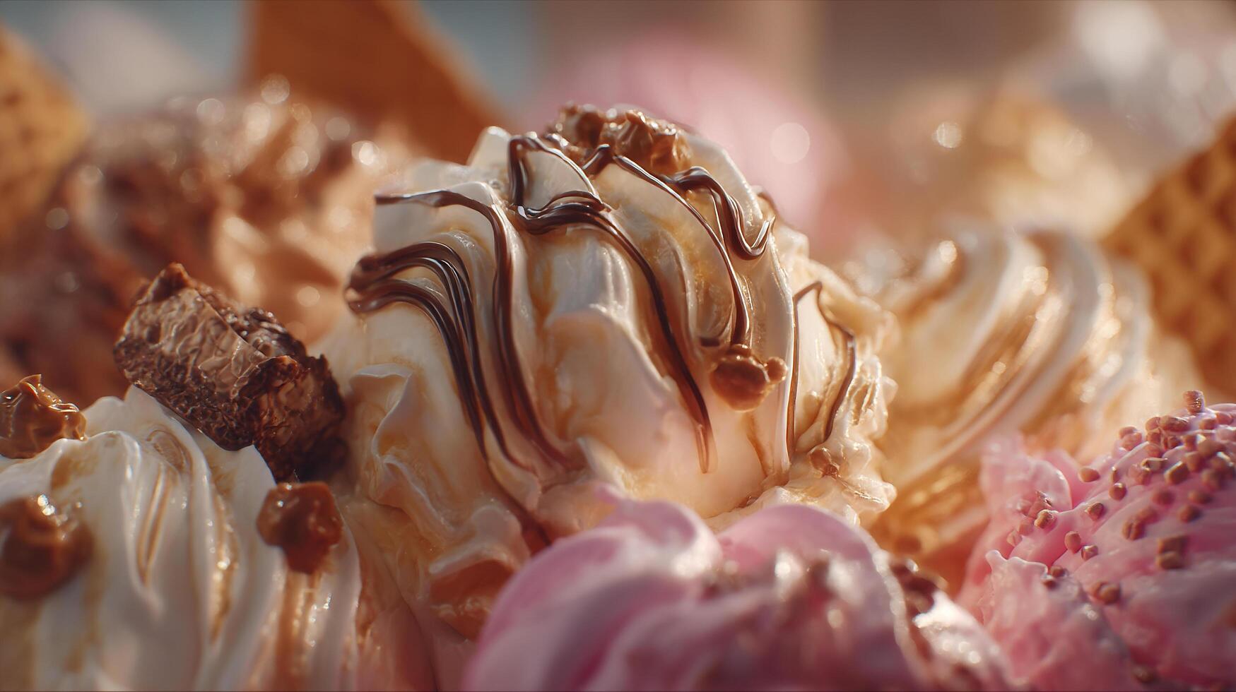 Realistic photo of sweet dessert in vibrant image