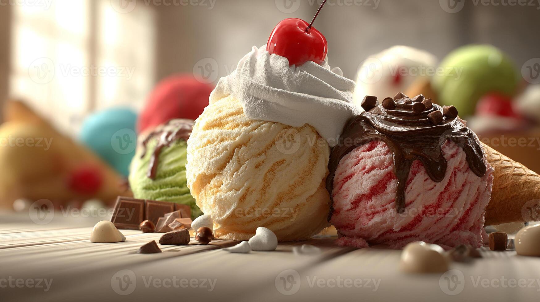 Ice cream dessert photo with artistic shadowing