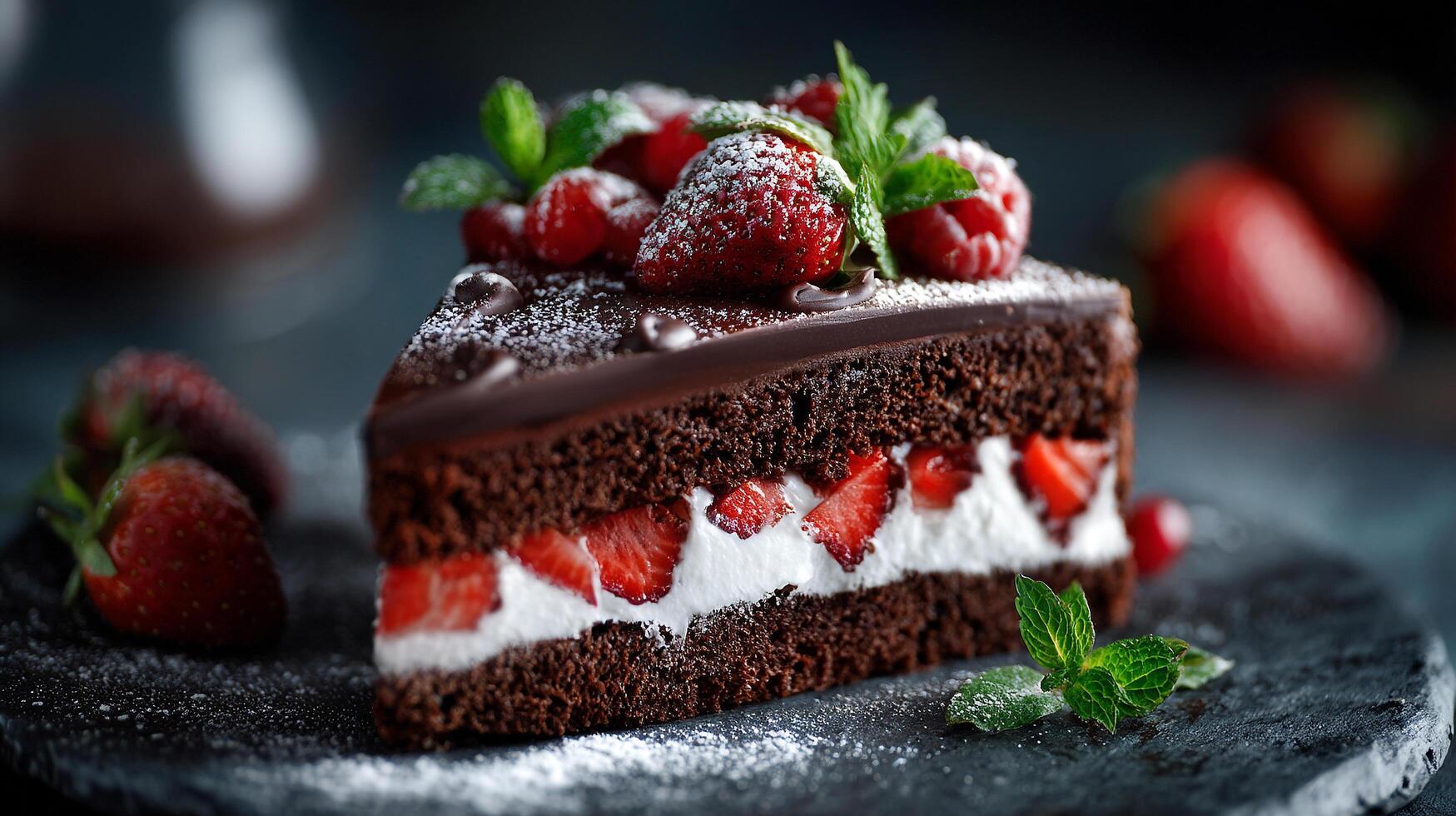 Photorealistic image showing cake texture and creamy frosting photo