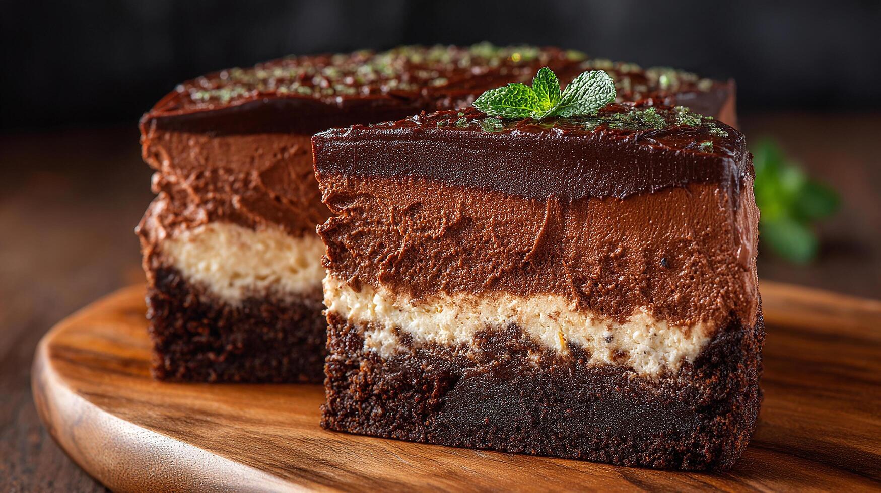 Professional food photography of a moist cake slice photo