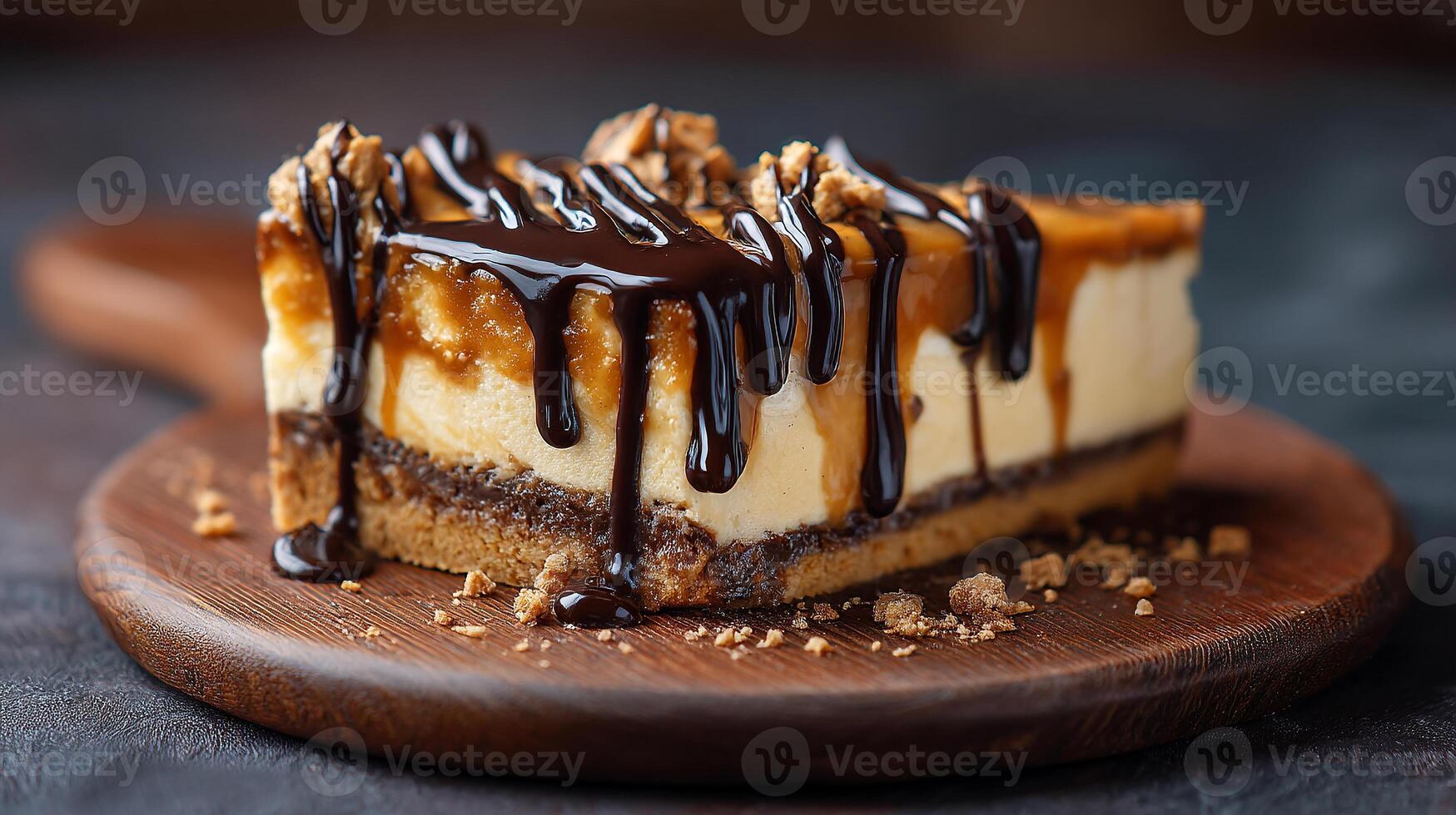 Crisp clear close up photo of a sweet cake slice