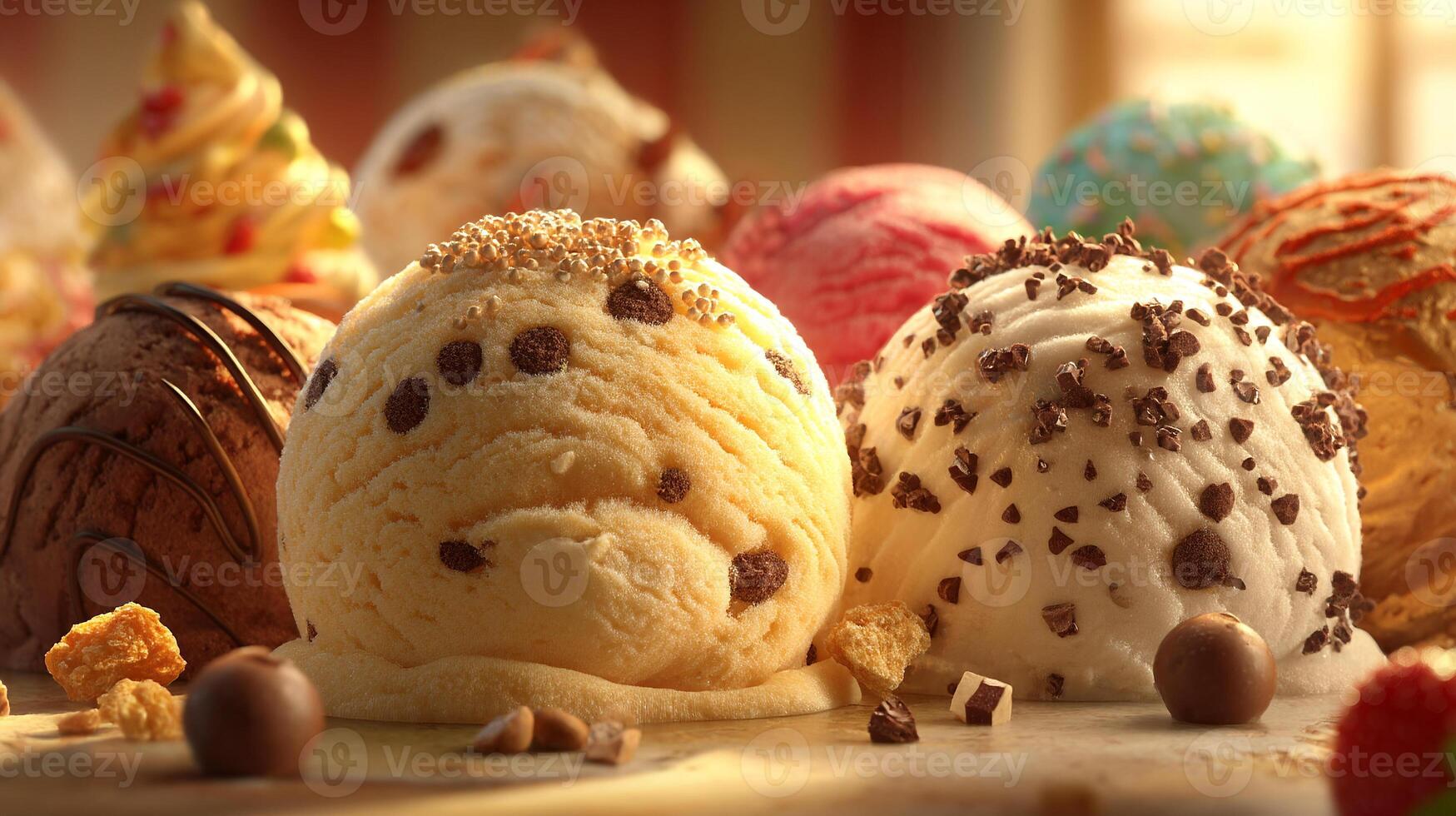 Ice cream captured in realistic creamy photo form