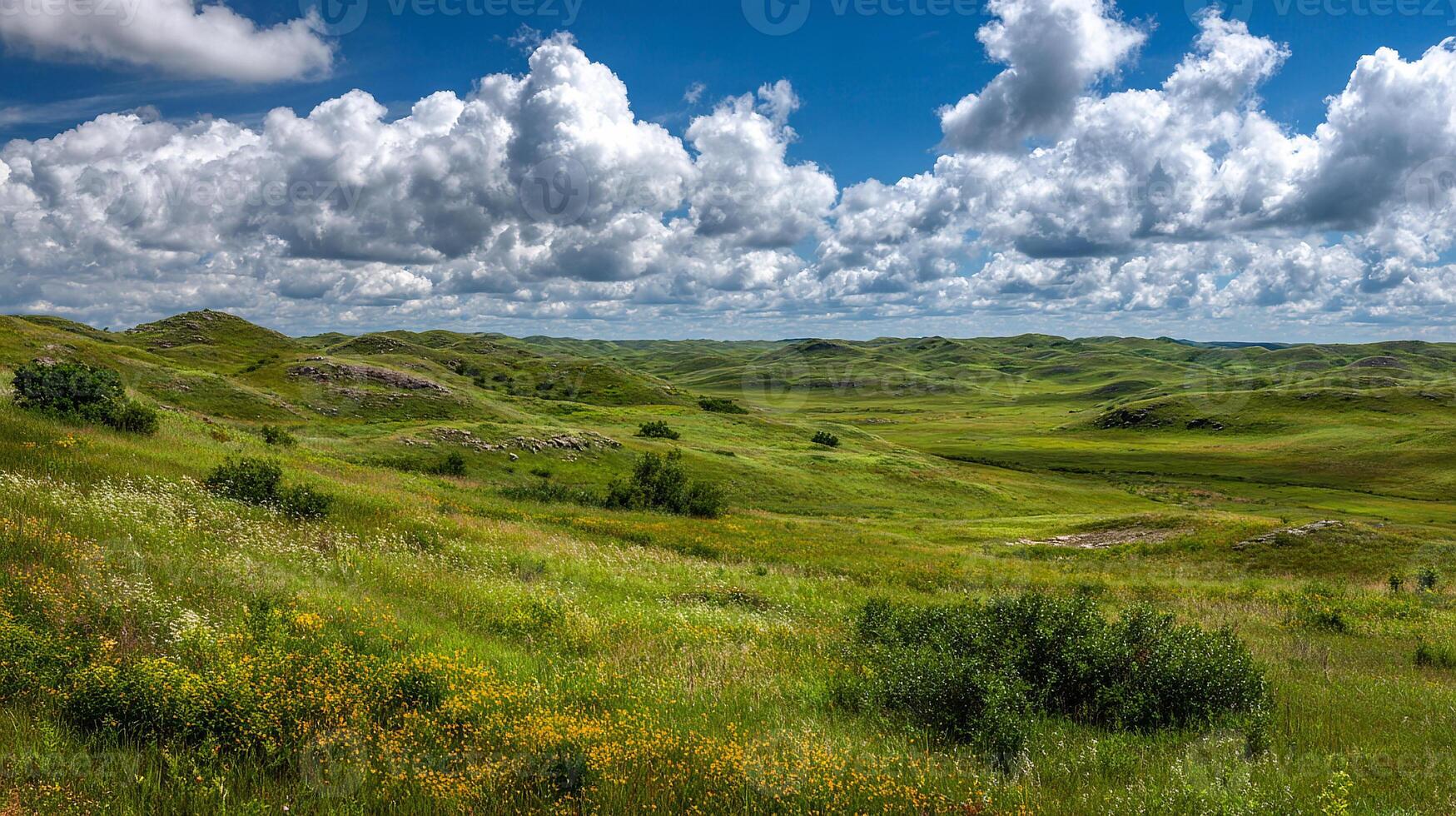 Photorealistic image of summer nature landscape photo
