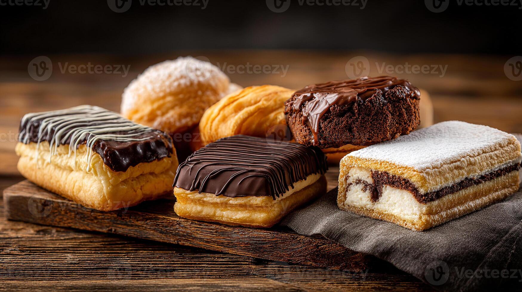 Realistic close-up of baked assortment photo