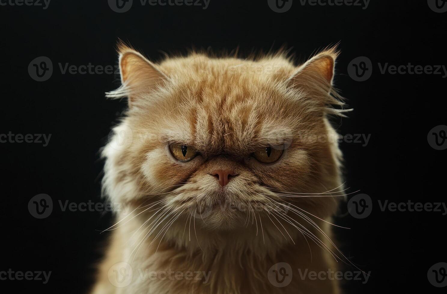 Grumpy Persian Cat Stares Intensely Into The Camera photo