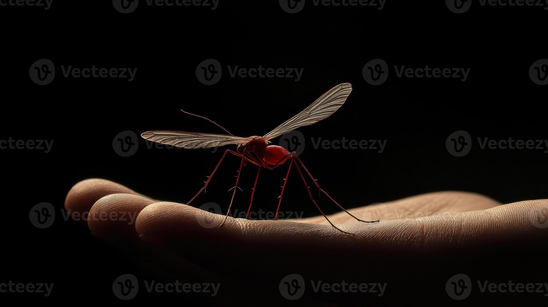 A vibrant insect with wings resting on a gentle human palm photo