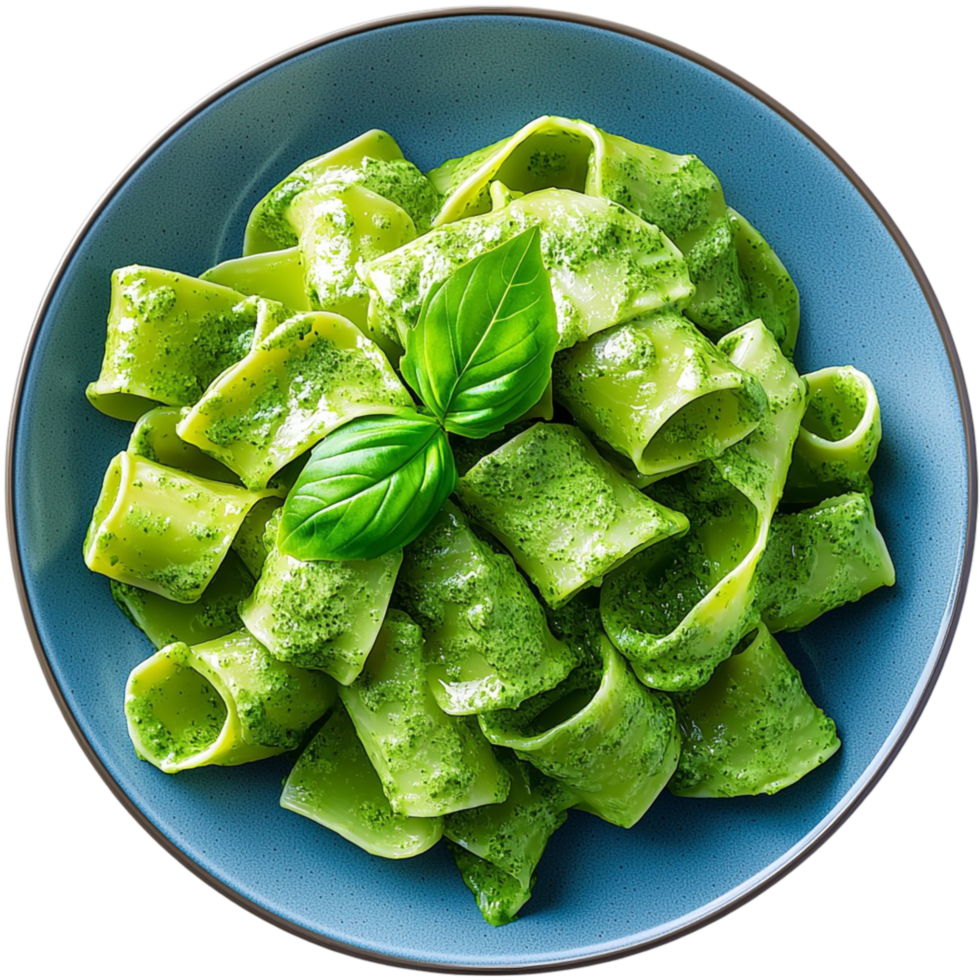 Colorful Green and White Pasta Spirals Nestled in a On Transparent Background png