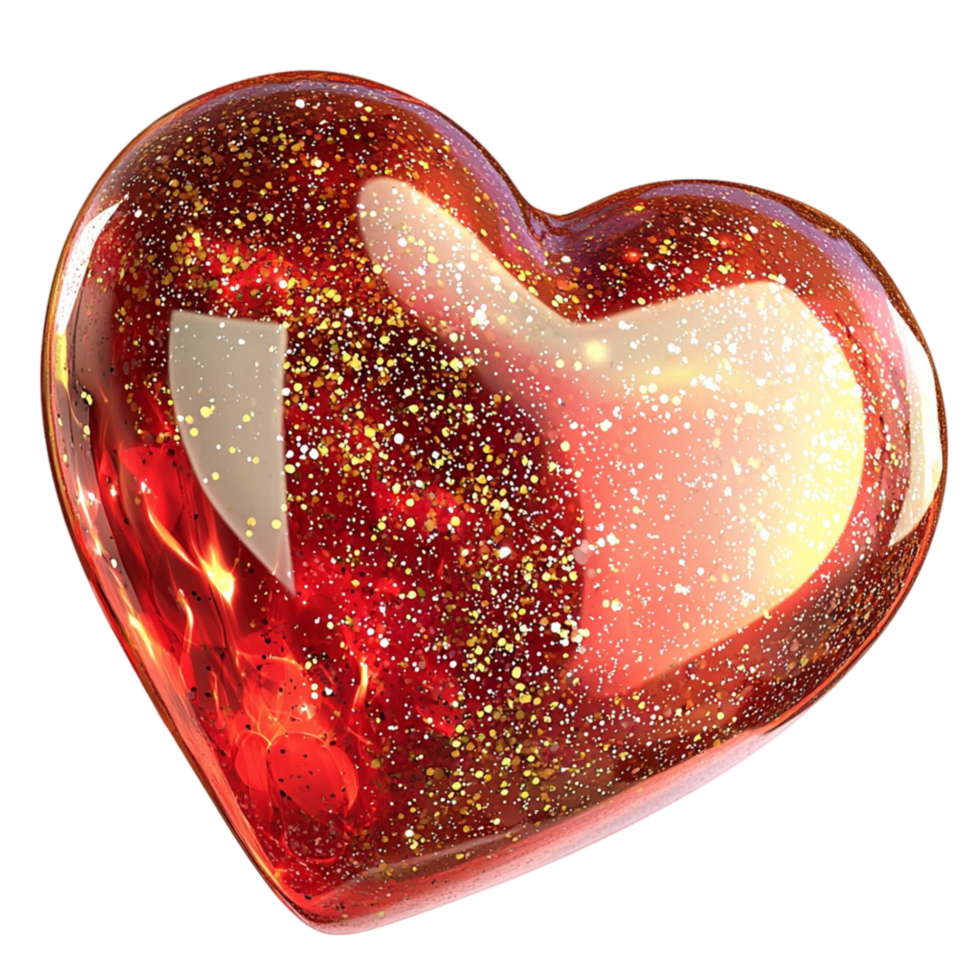 Red heart decorative white swirl pattern symbol of love On Transparent Background png