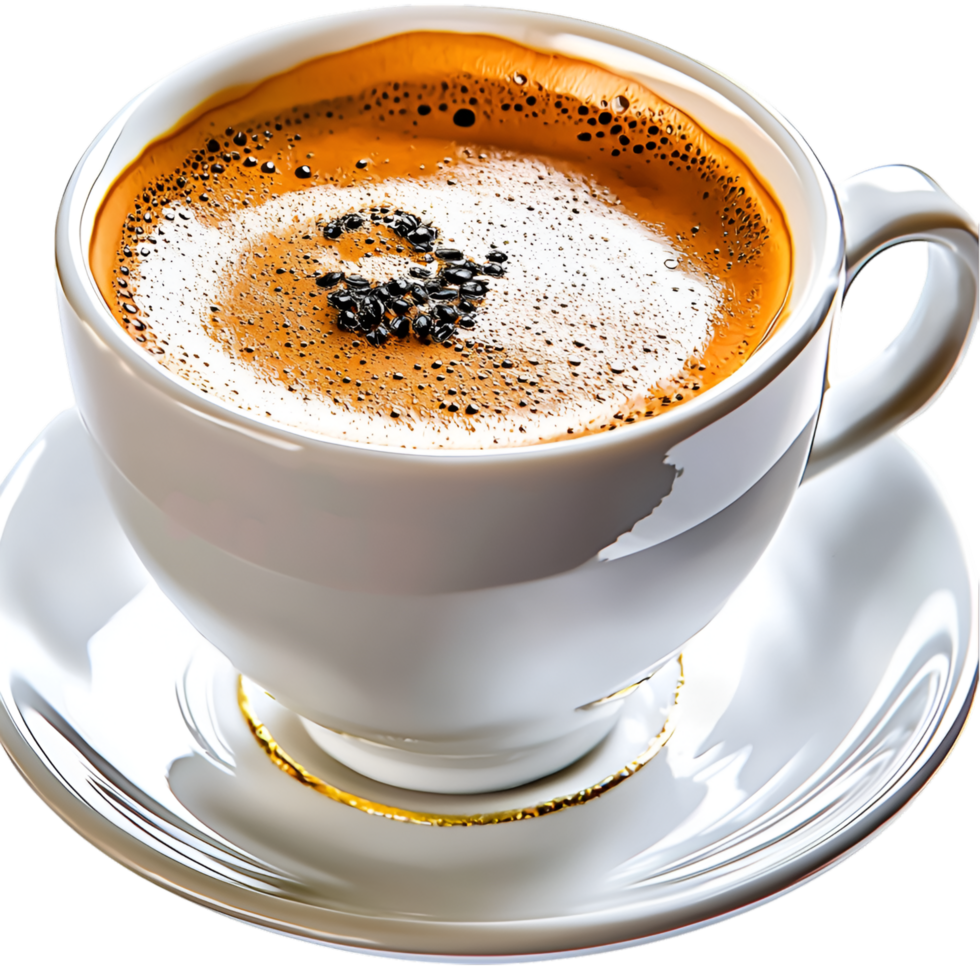 Coffee cup foam design showing hot beverage cafe png