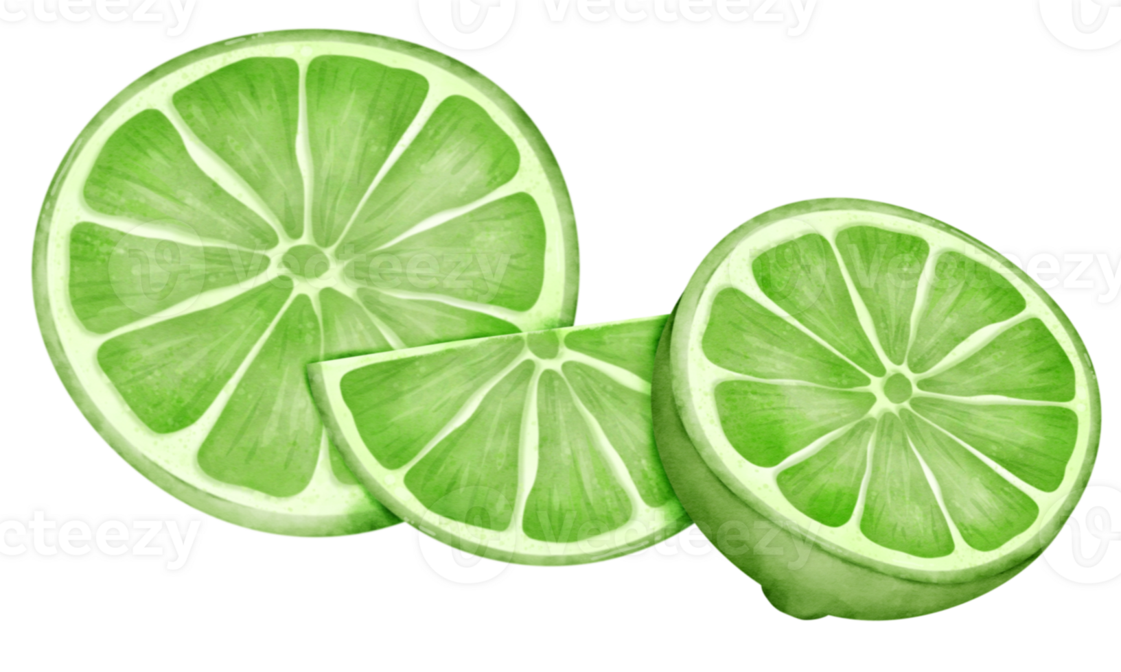 Green lime cartoon watercolor png