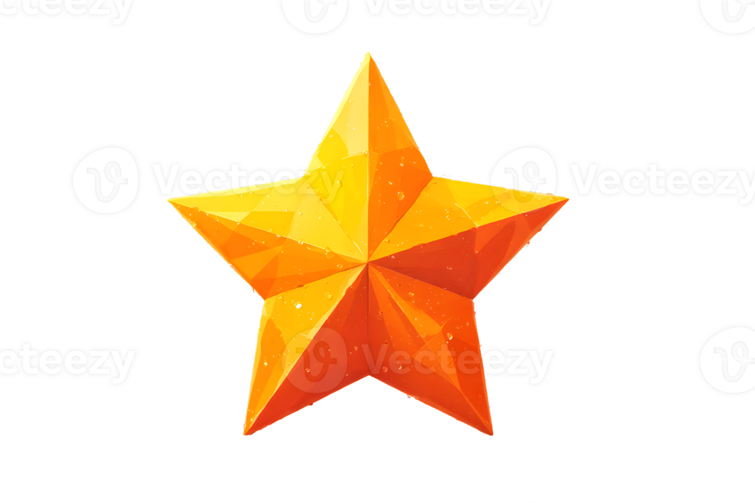 Vibrant Geometric Star with Gradient Colors and Sparkling Effects for Decorative Designs png
