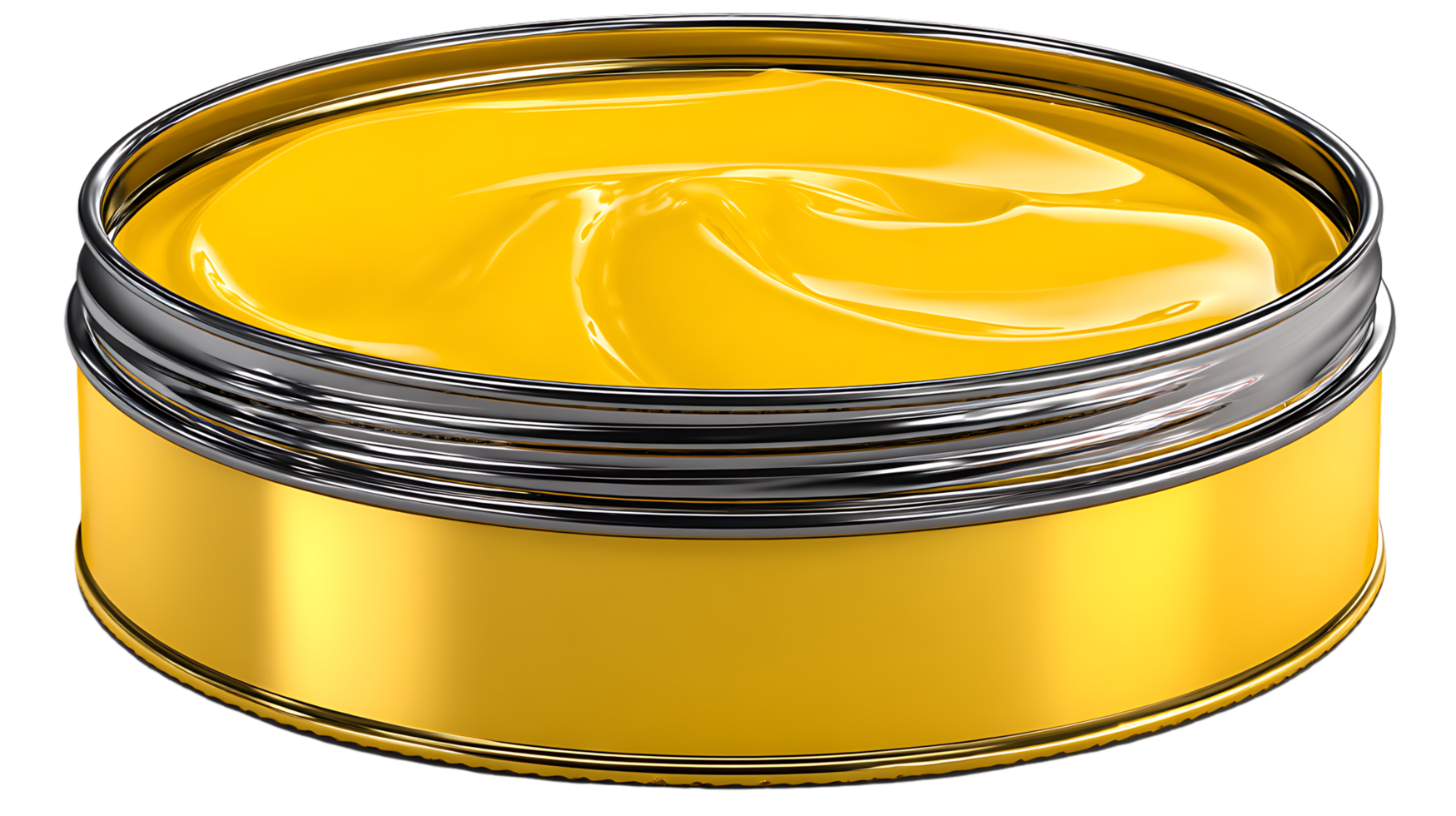 Golden Yellow Paint in a Metallic Container png